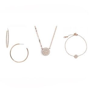 Nadri Elegant Rose Gold Jewelry Set